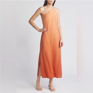 Madewell One-Shoulder Dress in Vibrant Orange